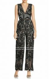  Lace V-neck Jumpsuit by Aqua at Bloomingdales